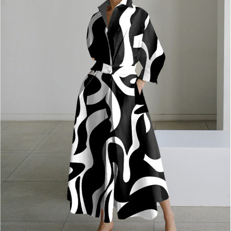 Wrap Front Collared Maxi Dress