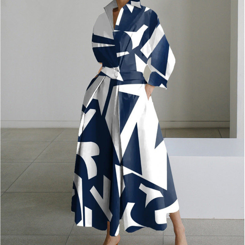 Wrap Front Collared Maxi Dress