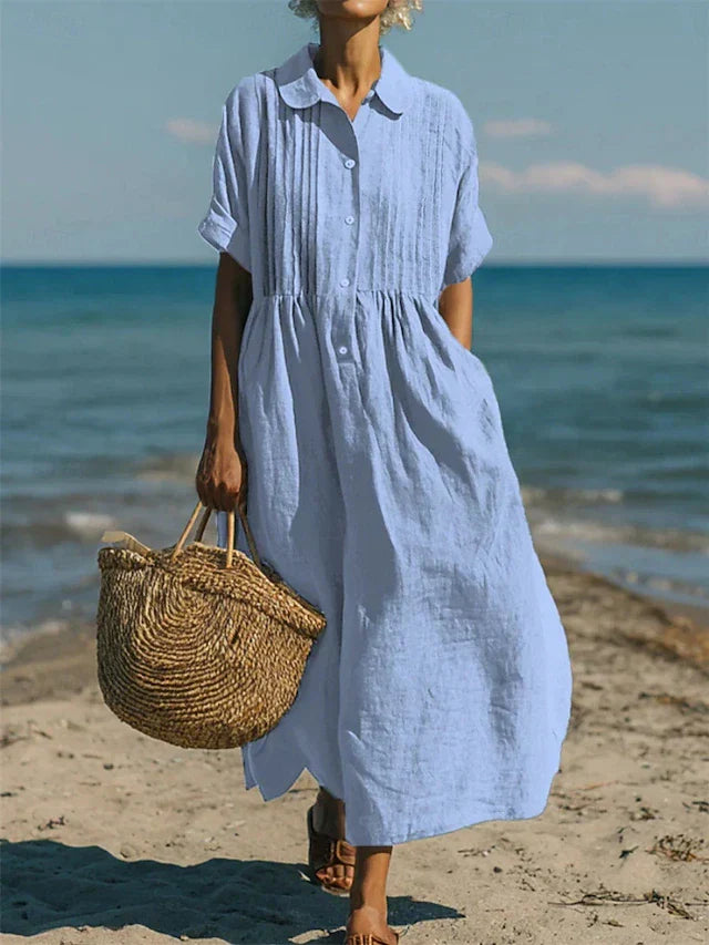 Midi Shirt Dress Button Down