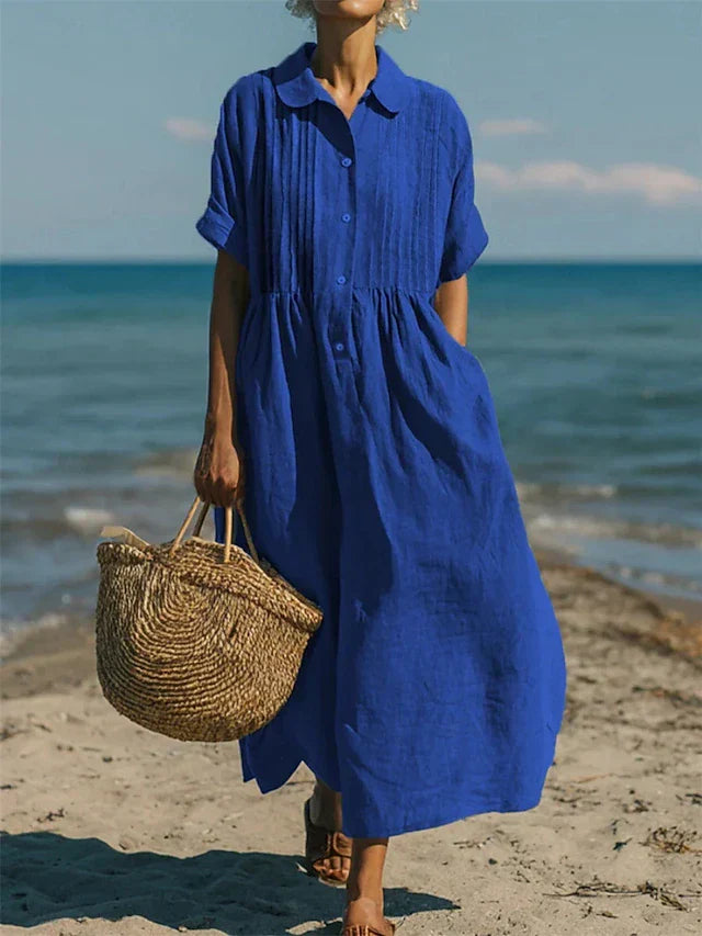 Midi Shirt Dress Button Down