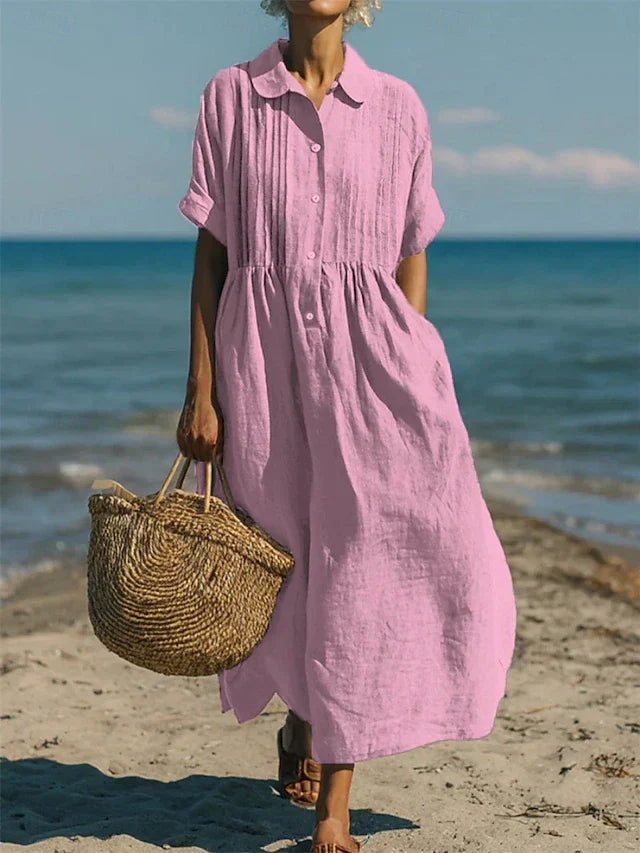 Midi Shirt Dress Button Down