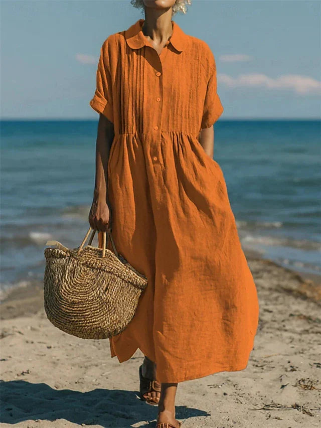 Midi Shirt Dress Button Down