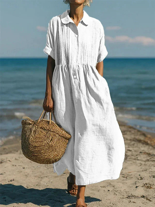 Midi Shirt Dress Button Down