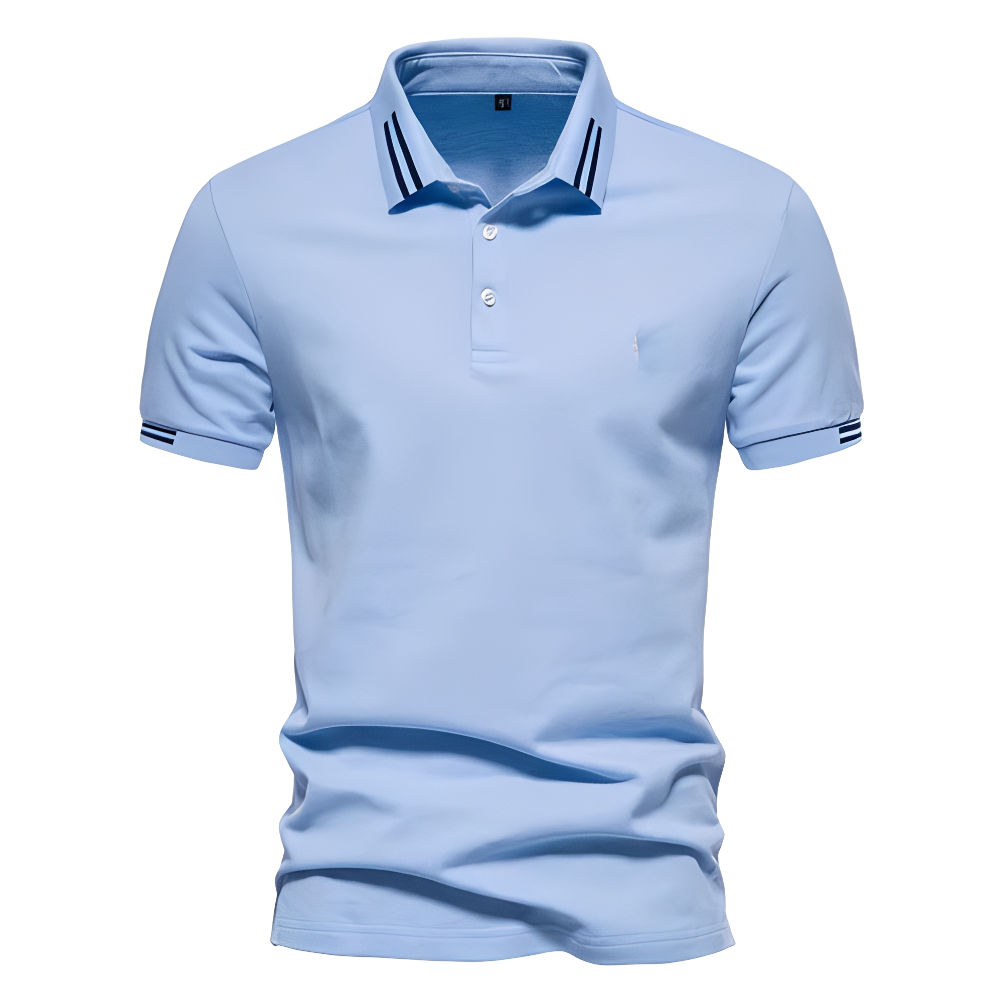 Sporty men's polo — slim fit striped collar — business casual