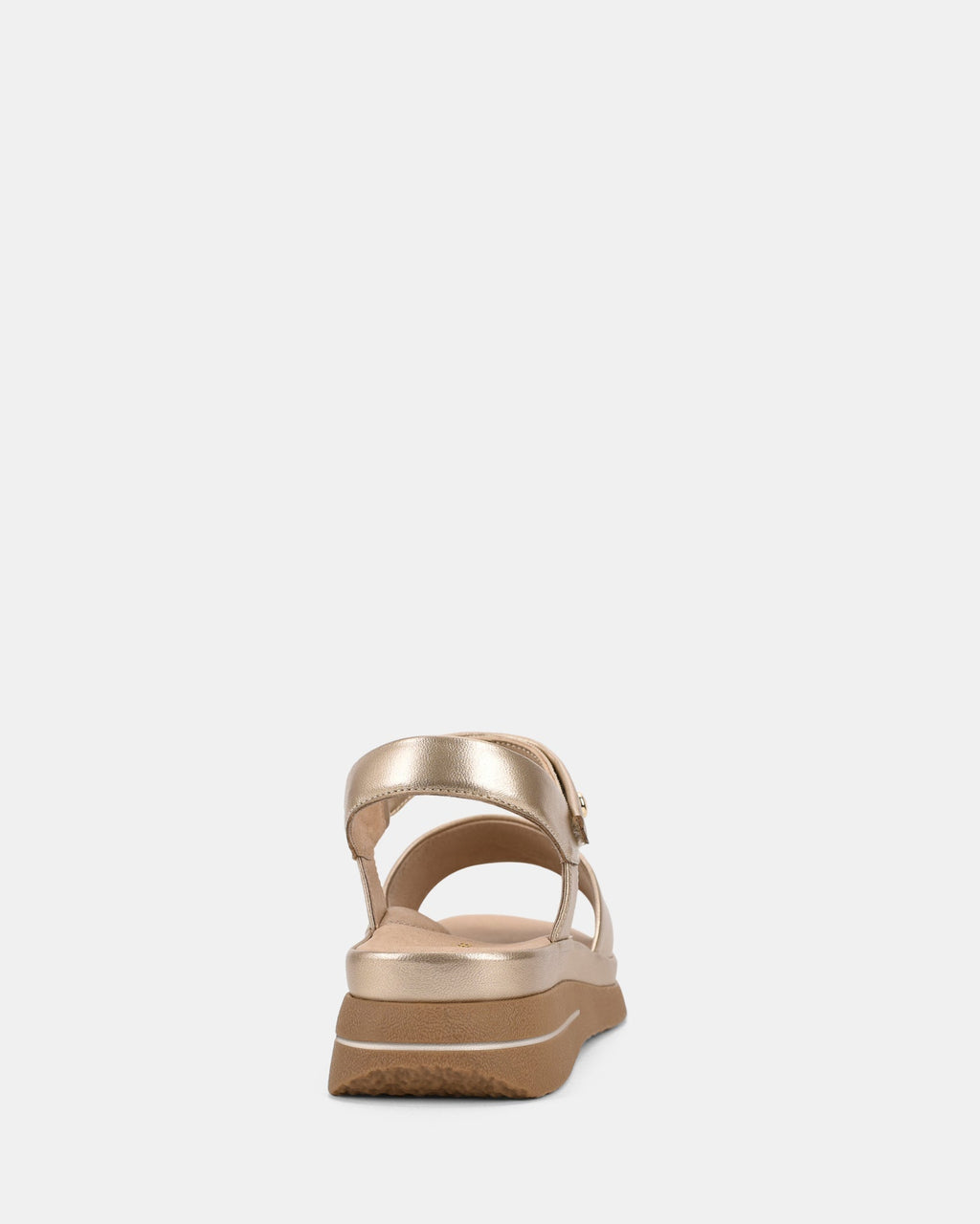 Women's Metallic Finish Ankle Strap Sandals with Wide Front Band