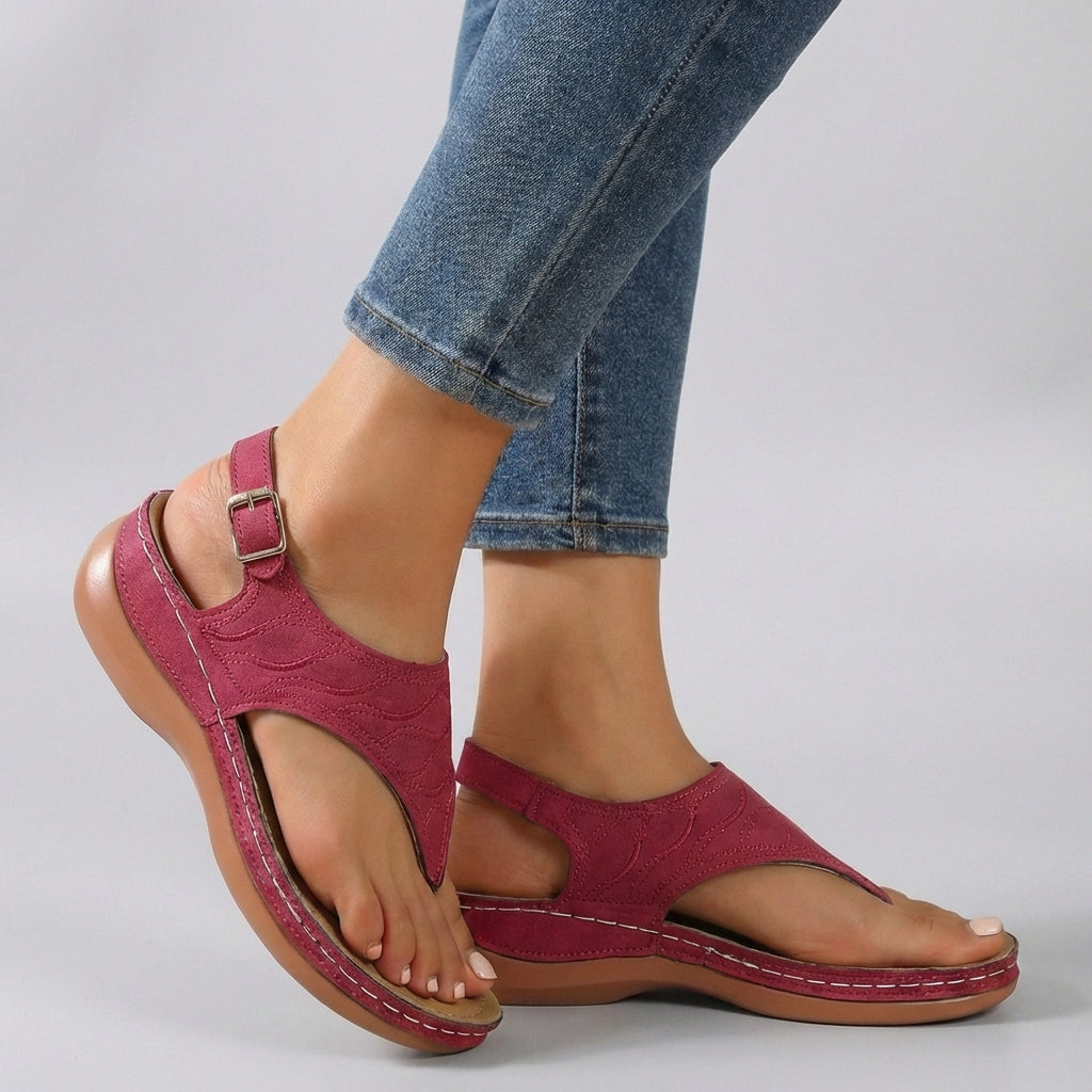 Women's Wedge Sandals Open Toe Ankle Strap Platform Comfortable Casual Walking Shoes