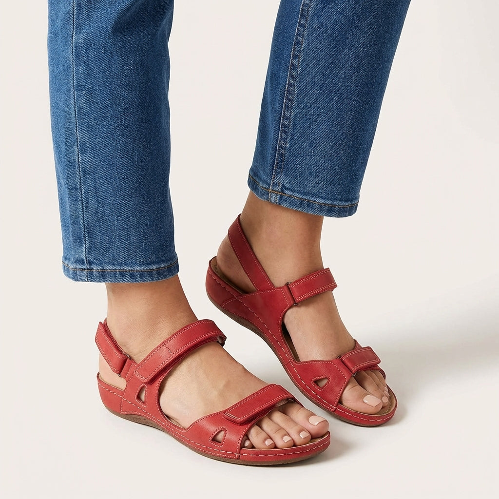Women's adjustable strap sandals - supportive open toe warm weather travel