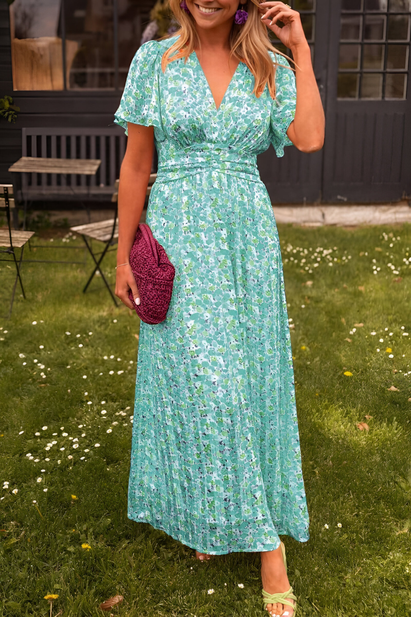 V-Neck Floral Maxi Dress