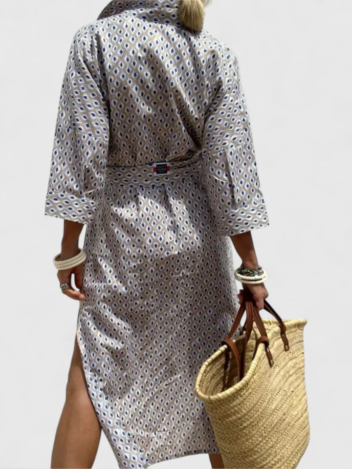 Women’s tiered dress — bell sleeves midi | cocktail garden party