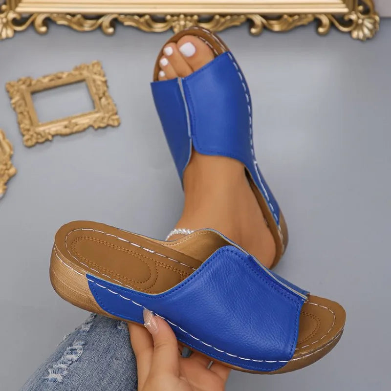Women's Wedge Sandals Slip On Open Toe Outdoor Summer