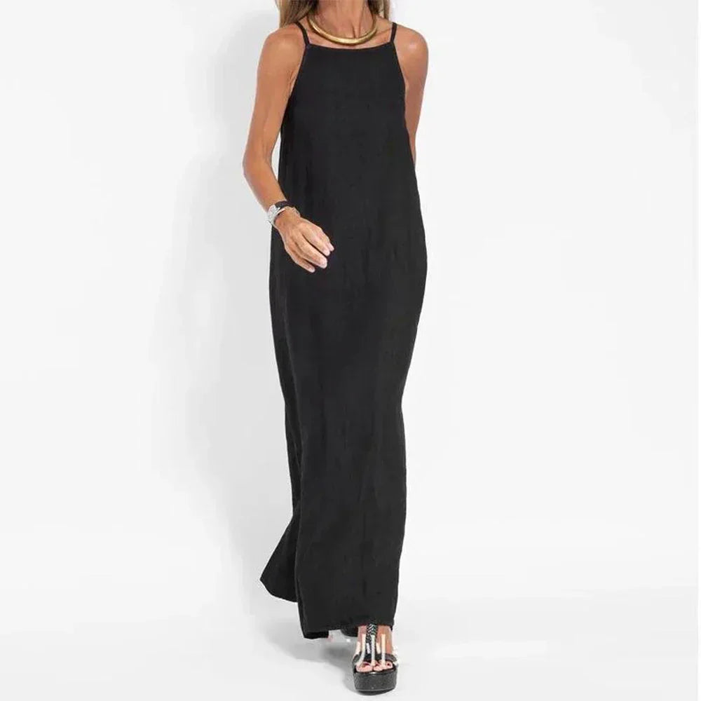 Women's Linen Sleeveless Maxi Dress