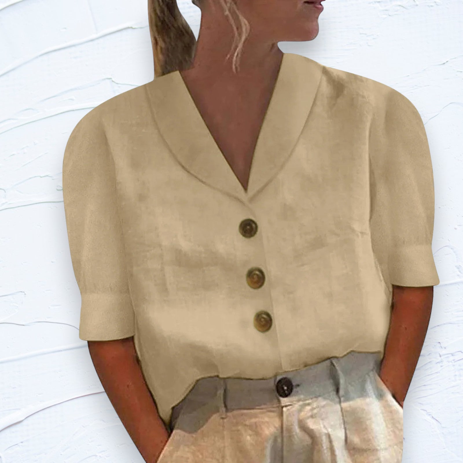 Women's Cotton And Linen Shirt