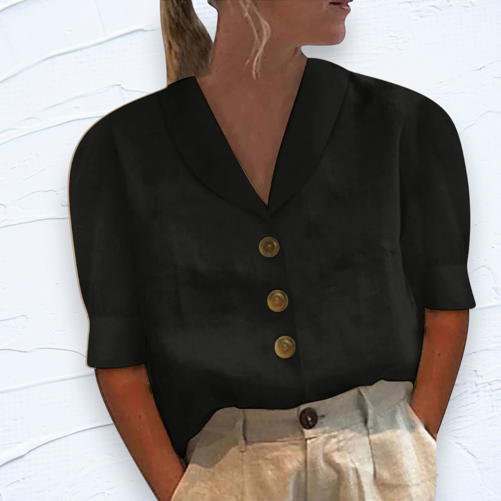 Women's Cotton And Linen Shirt
