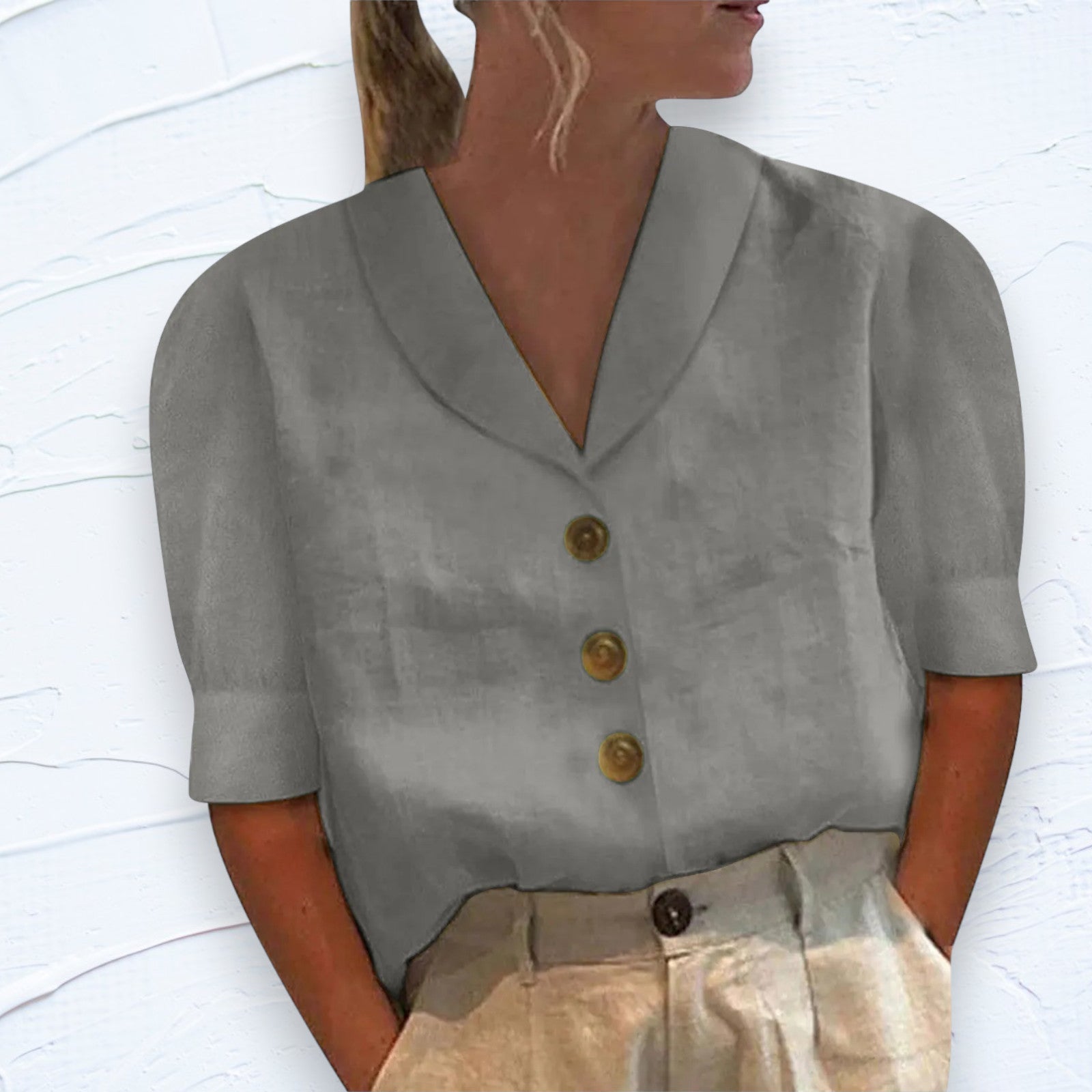 Women's Cotton And Linen Shirt
