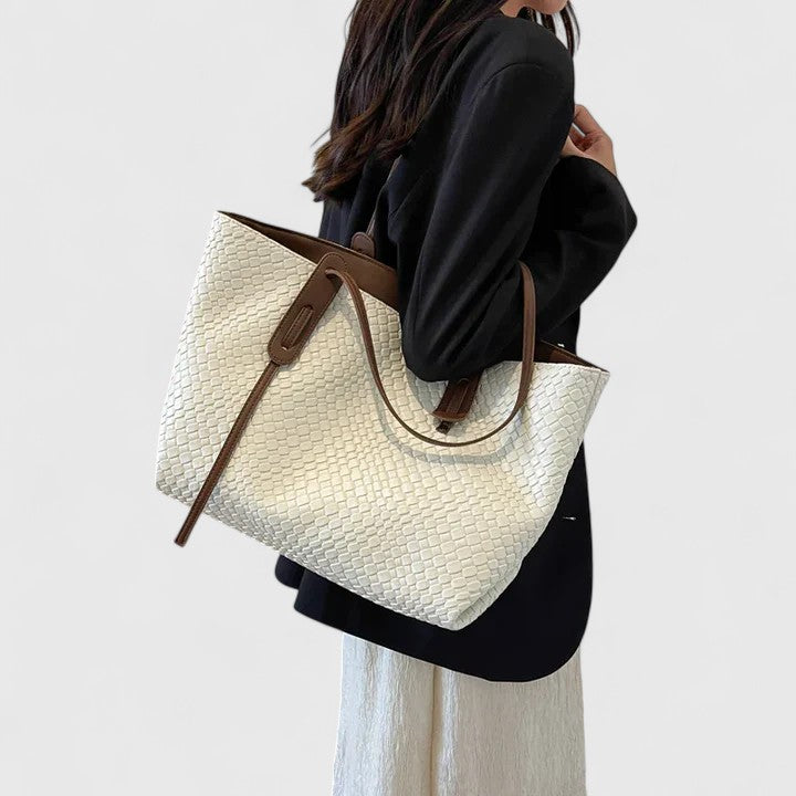 Large women's shopper tote braided style