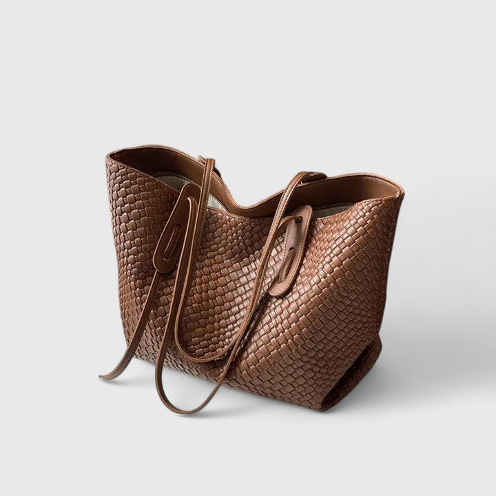 Large women's shopper tote braided style