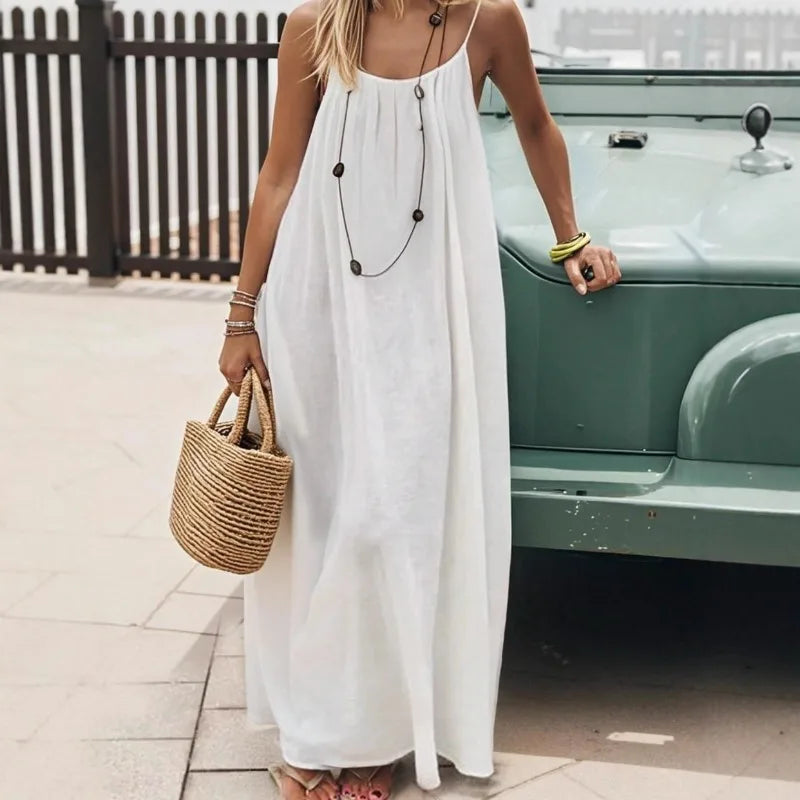 Loose-Fit Spaghetti Strap Maxi Dress