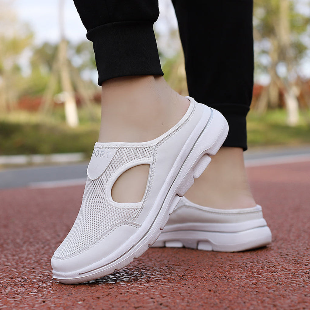 Women's slip-on slippers — ergonomic round toe design — home lounging