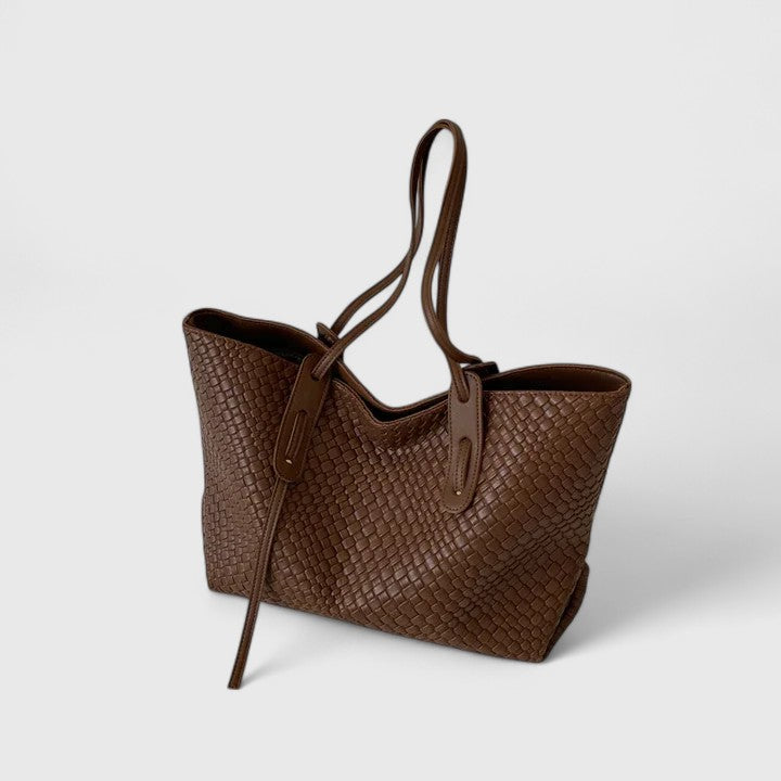 Large women's shopper tote braided style