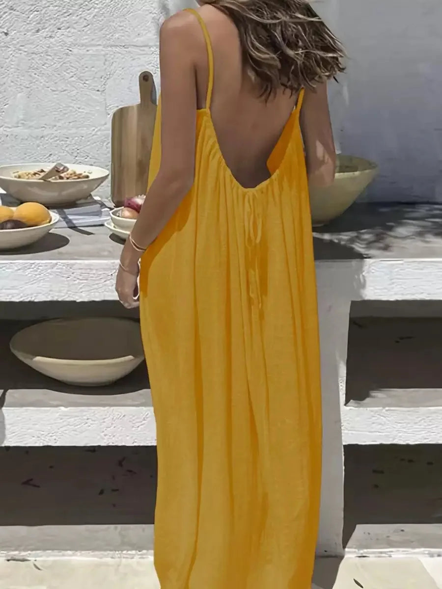 Loose-Fit Spaghetti Strap Maxi Dress