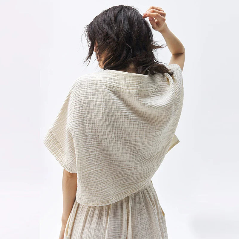 Crop top for women — 100% cotton — oversized batwing silhouette — casual