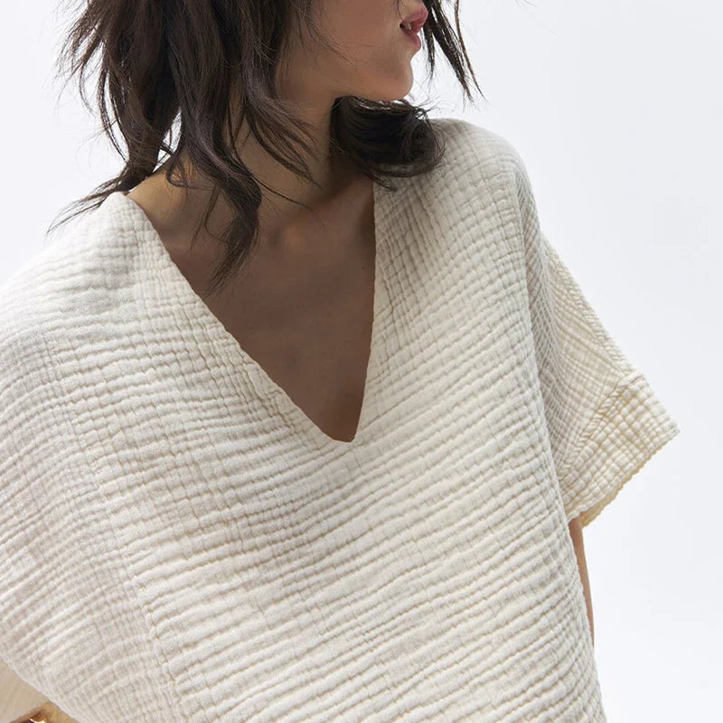 Crop top for women — 100% cotton — oversized batwing silhouette — casual