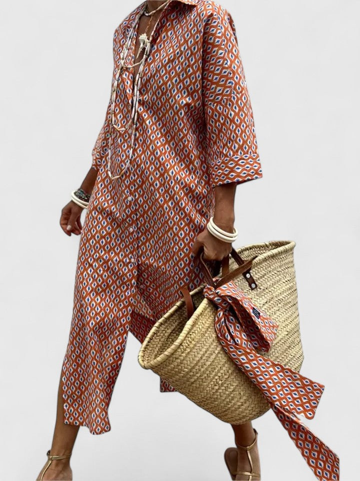 Women’s tiered dress — bell sleeves midi | cocktail garden party