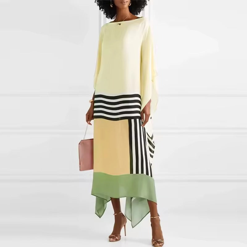 Women's kimono maxi dress with batwing sleeves — summer