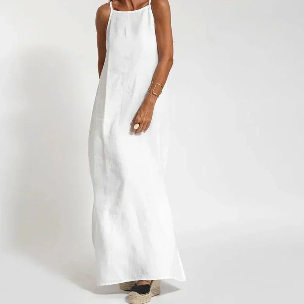 Women's Linen Sleeveless Maxi Dress