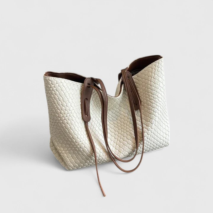 Large women's shopper tote braided style