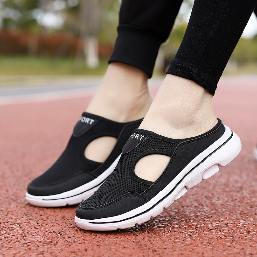 Women's slip-on slippers — ergonomic round toe design — home lounging