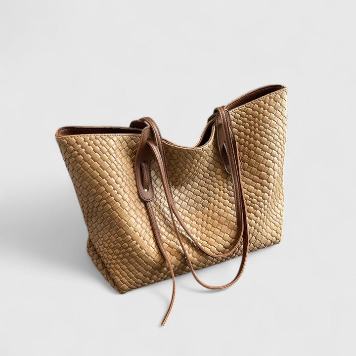 Large women's shopper tote braided style