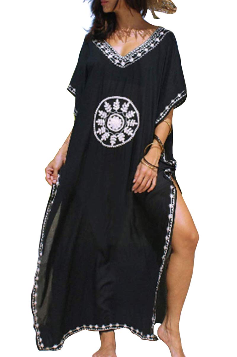 Women's kimono beach cover up — long loose fit — summer holiday