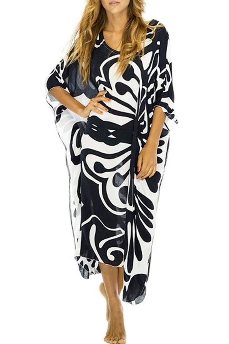 Women's kimono beach cover up — long loose fit — summer holiday