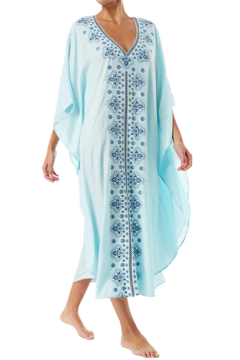 Women's kimono beach cover up — long loose fit — summer holiday