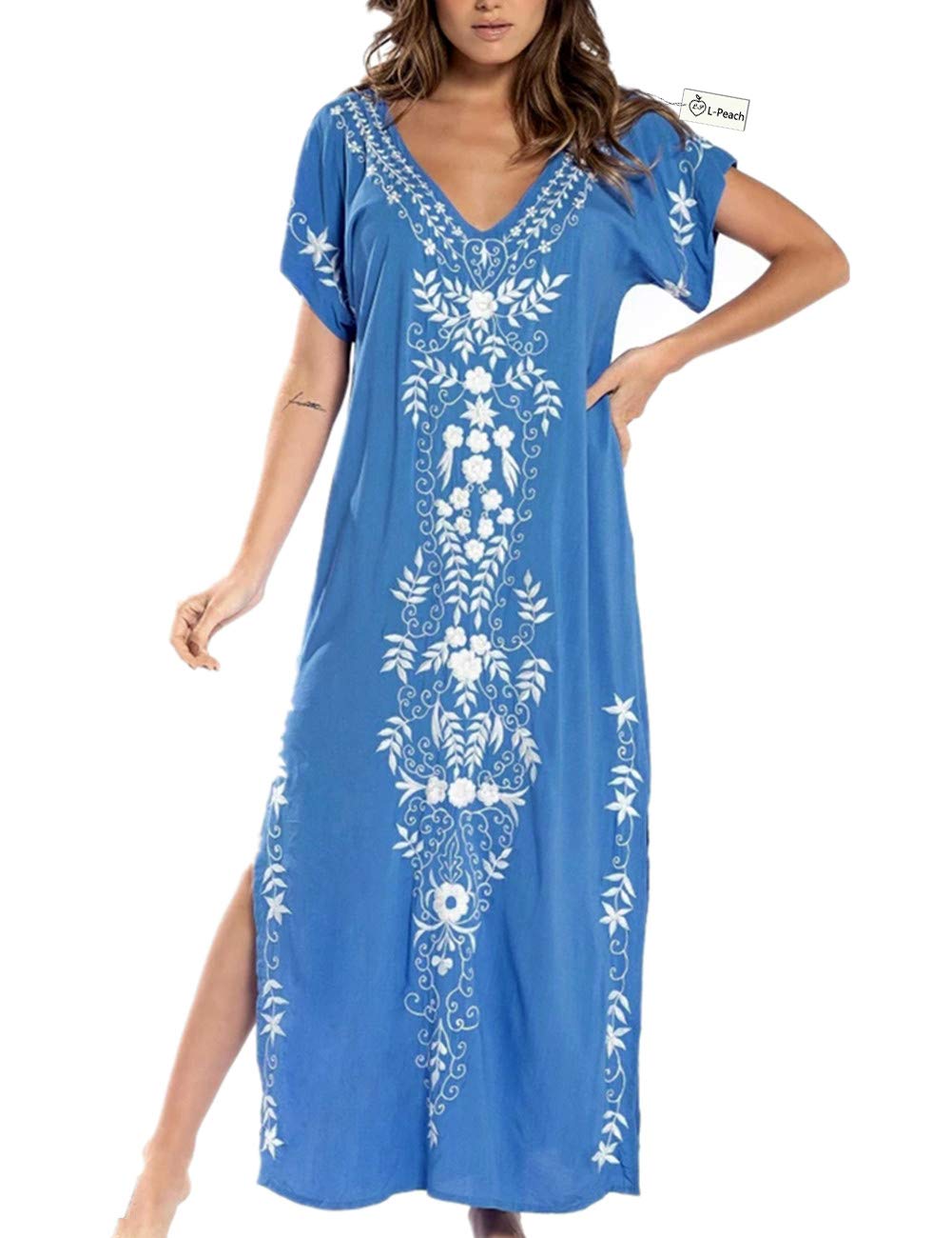 Women's kimono beach cover up — long loose fit — summer holiday