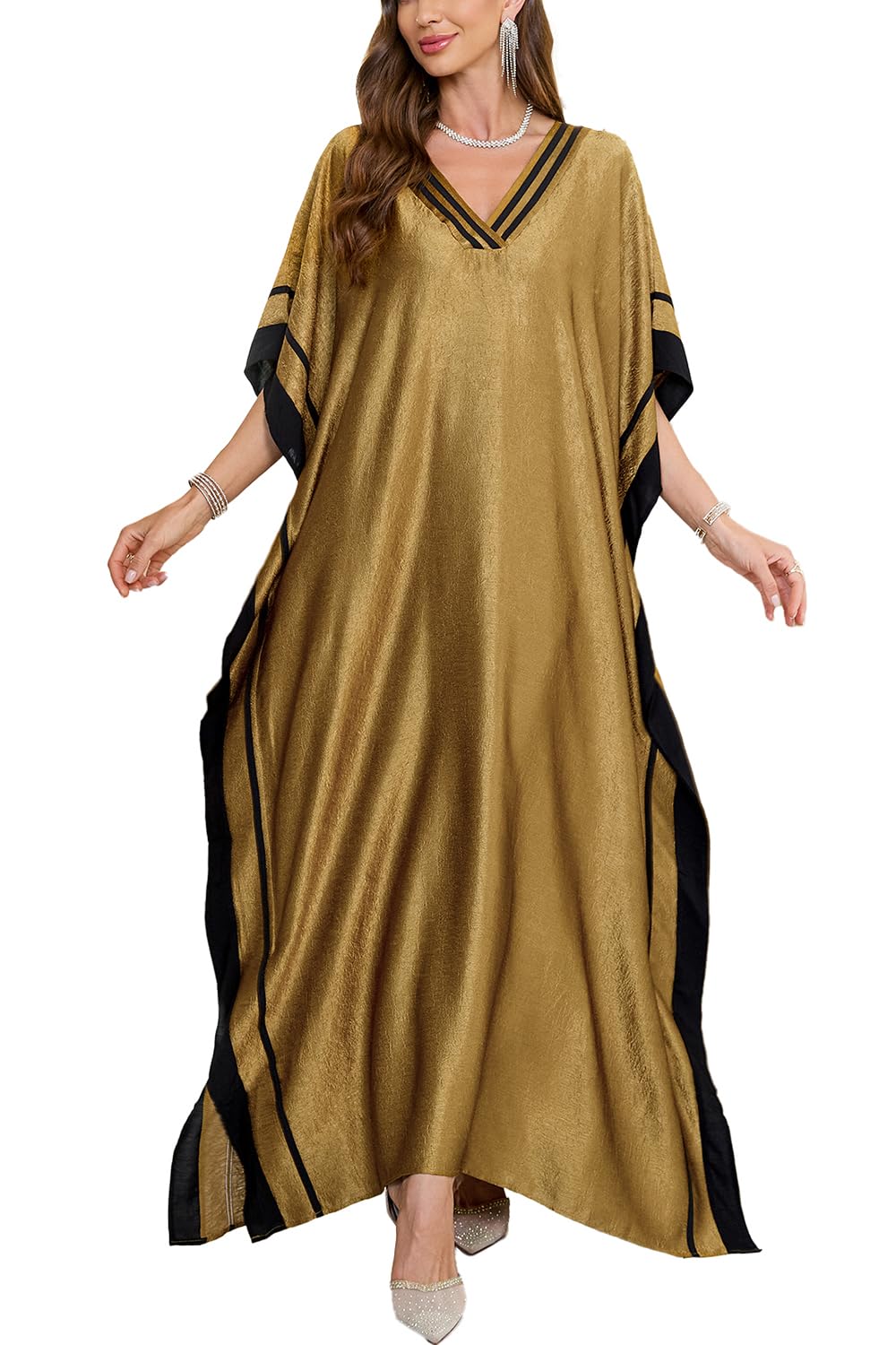Women's kimono beach cover up — long loose fit — summer holiday