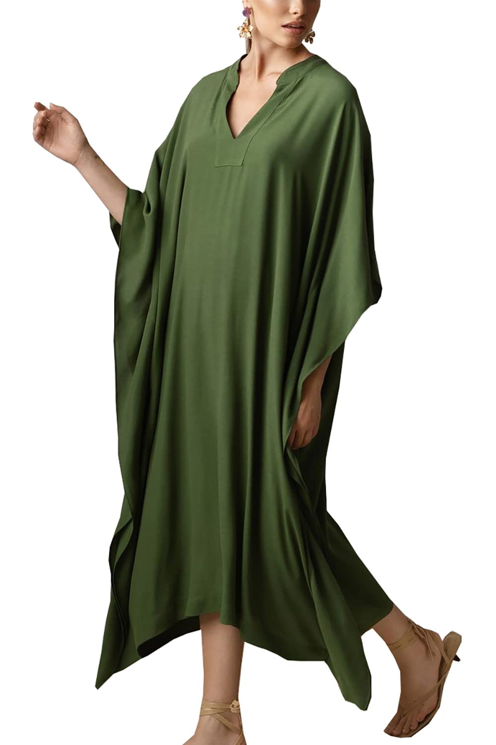 Women's kimono beach cover up — long loose fit — summer holiday