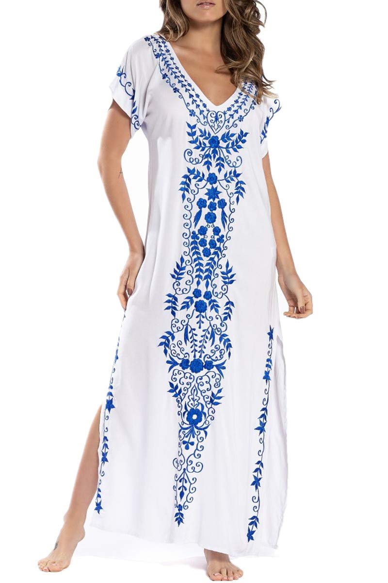 Women's kimono beach cover up — long loose fit — summer holiday