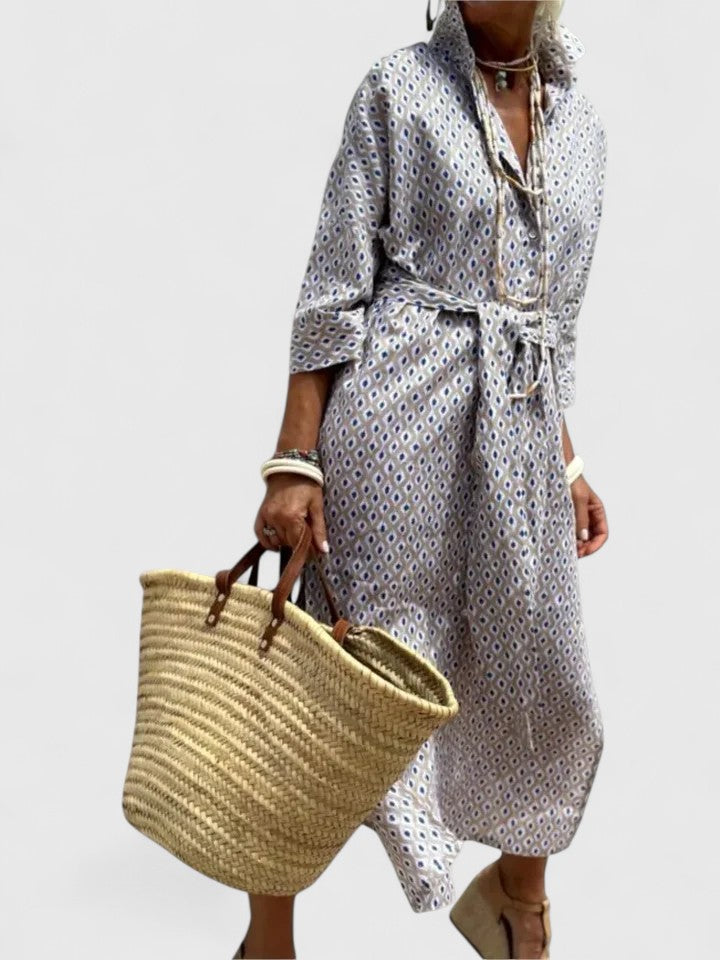 Women’s tiered dress — bell sleeves midi | cocktail garden party