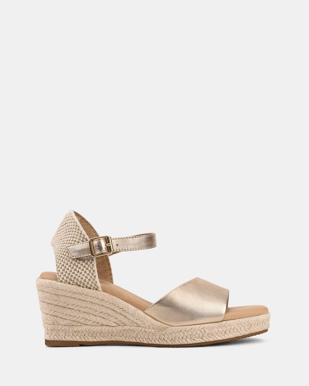 Women's Wedge Espadrille Sandals with Adjustable Buckle Strap