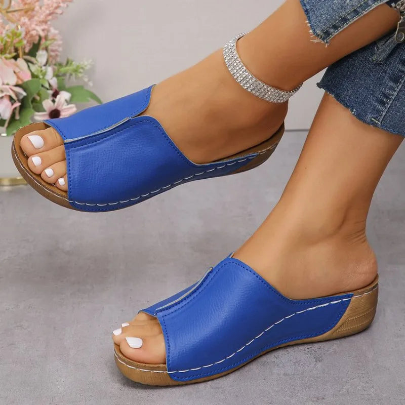 Women's Wedge Sandals Slip On Open Toe Outdoor Summer