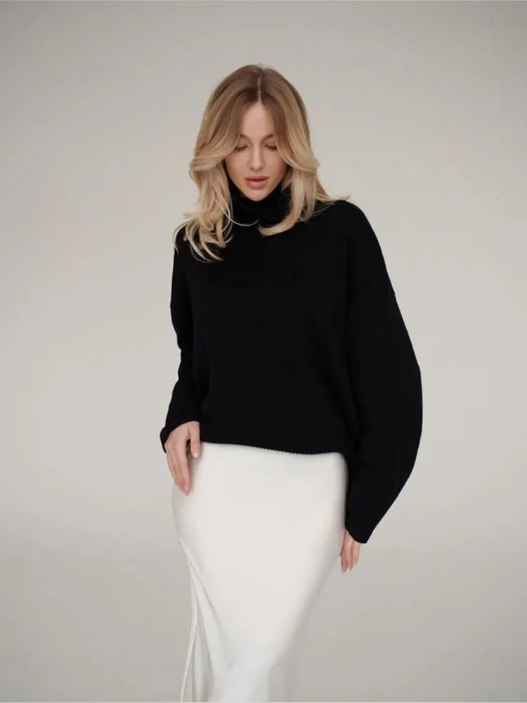 Women's satin maxi skirt — fishtail hem high waist — evening gala