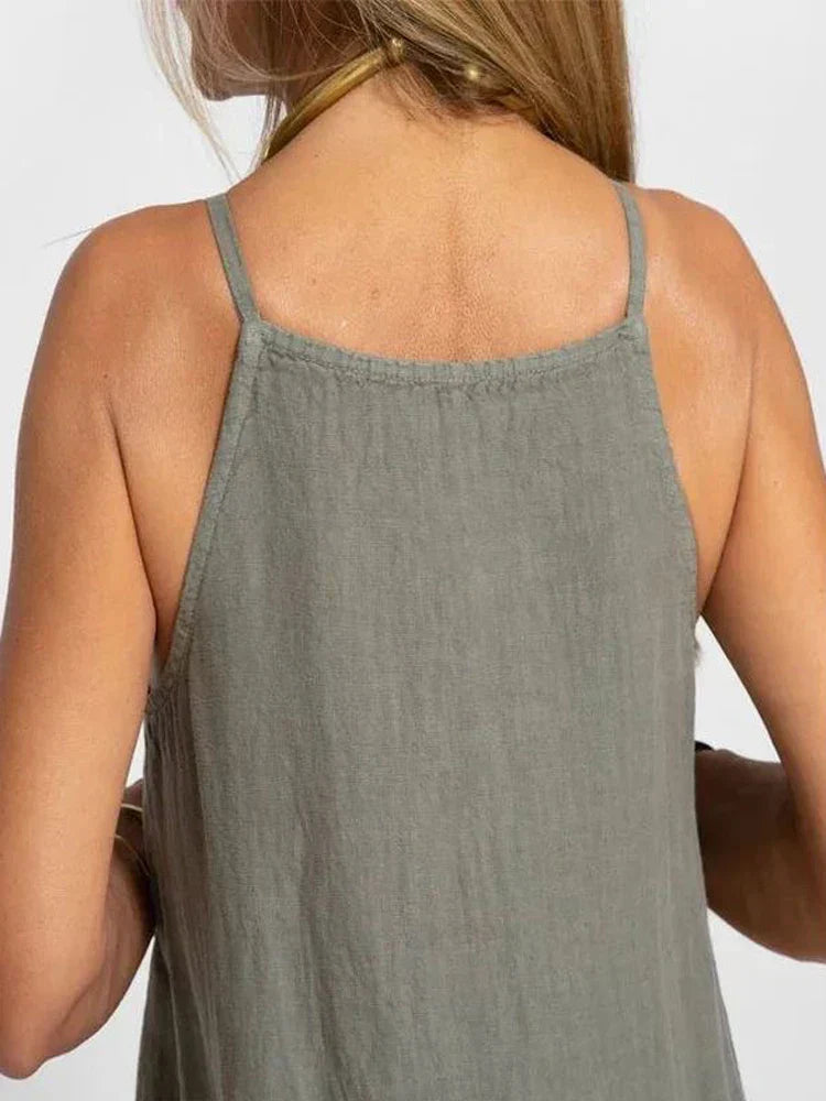 Women's Linen Sleeveless Maxi Dress