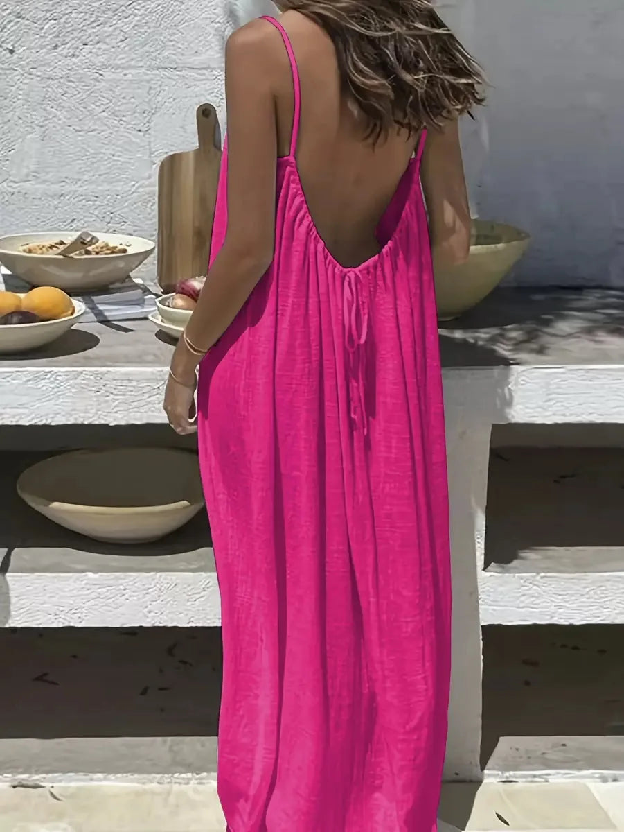 Loose-Fit Spaghetti Strap Maxi Dress