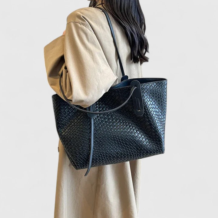 Large women's shopper tote braided style