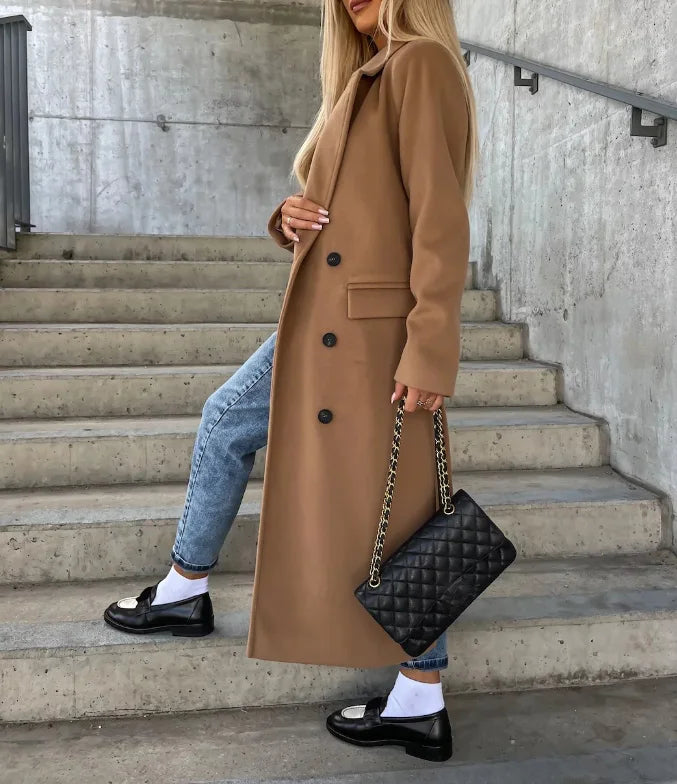 Women's Trenchcoat for Women Wool Blend Belted Winter
