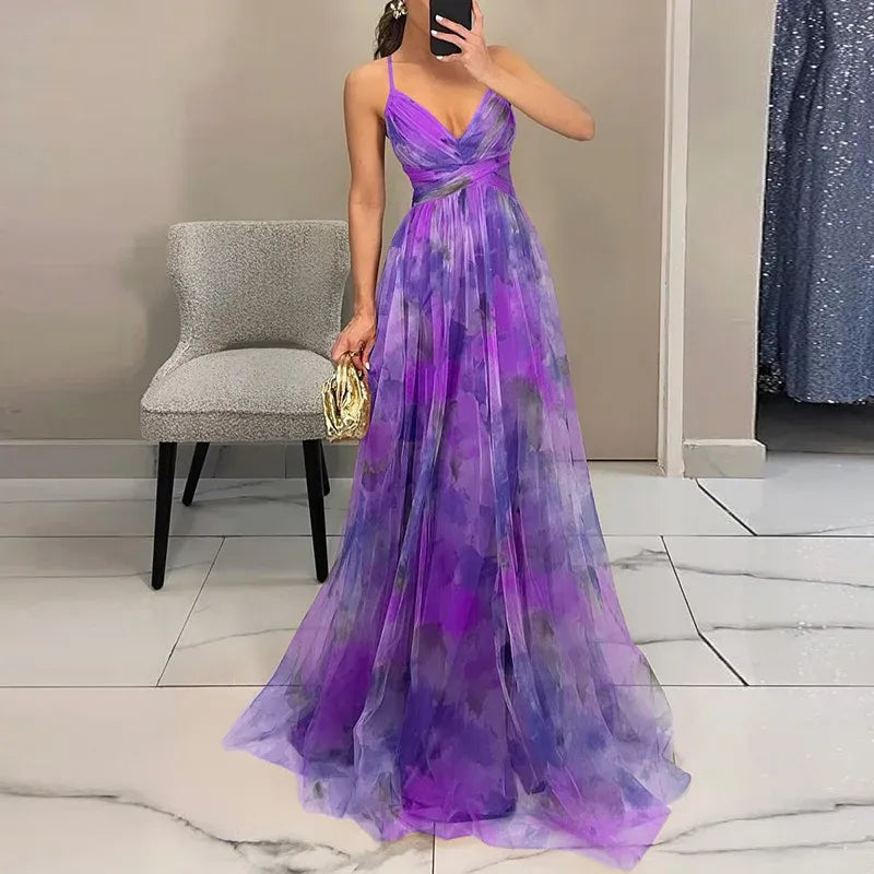 Floral maxi dress with adjustable straps — summer style for events