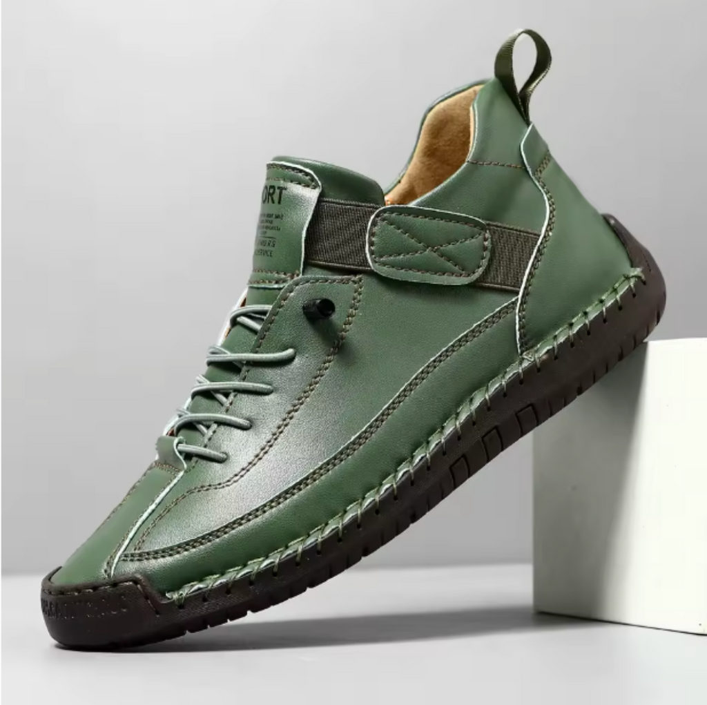 Women’s lightweight walking sneakers — leather slip-on daily trainers
