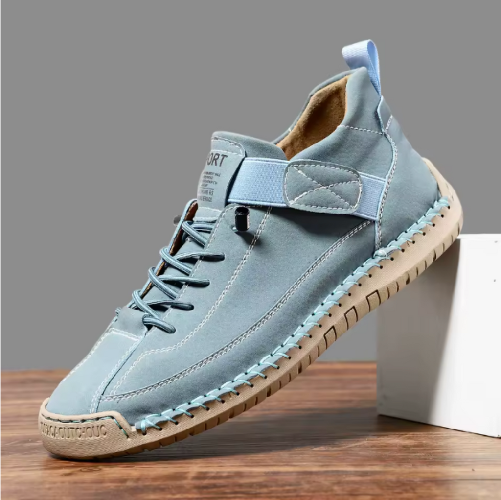 Women’s lightweight walking sneakers — leather slip-on daily trainers